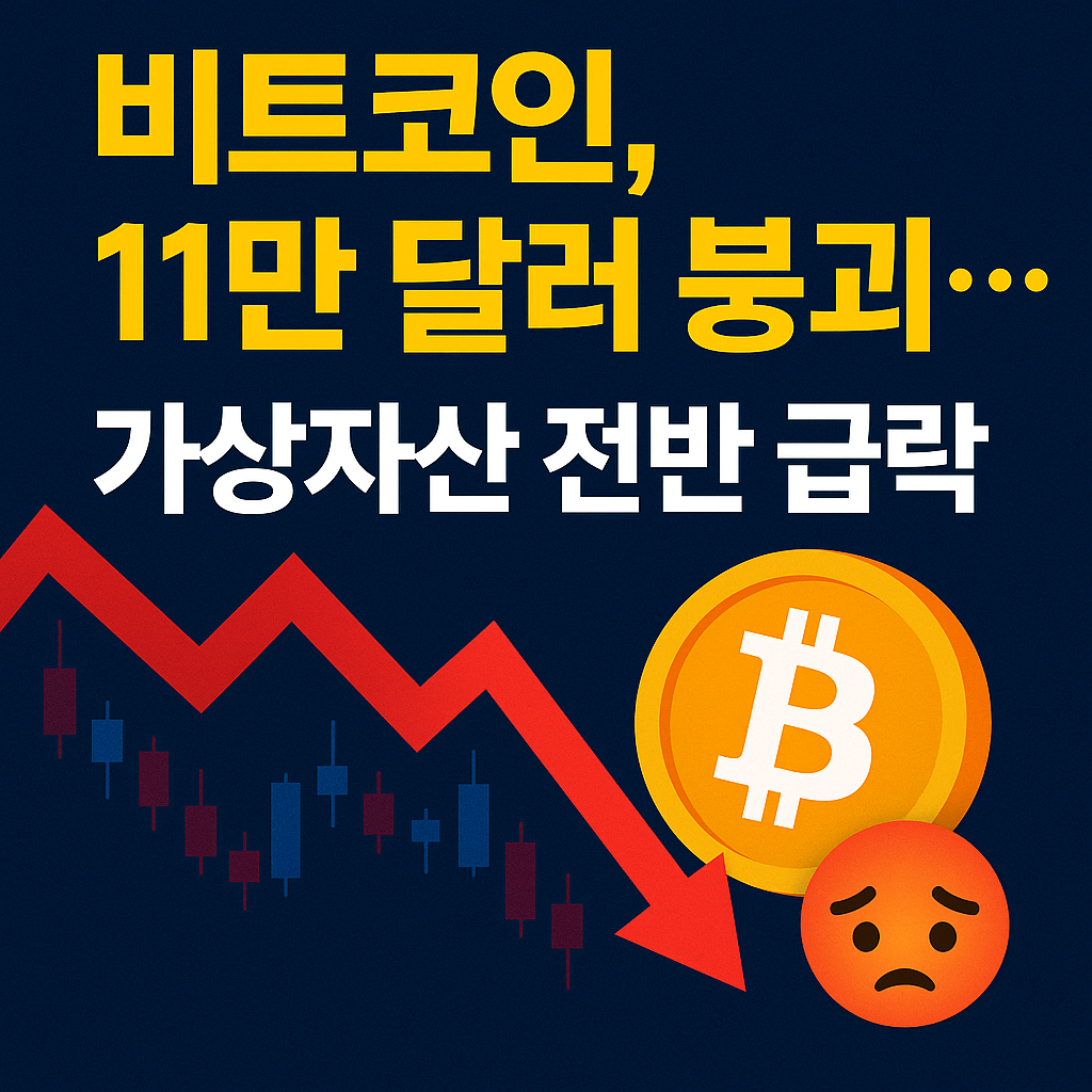 📉 비트코인, 11만 달러 붕괴…가상자산 전반 급락 1 ChatGPT Image 2025년 8월 26일 오전 11 01 19